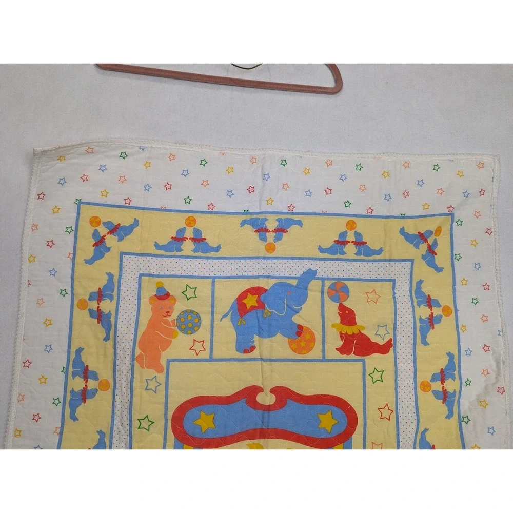 Baby Crib Quilted‎ Blanket Circus Theme Quilt